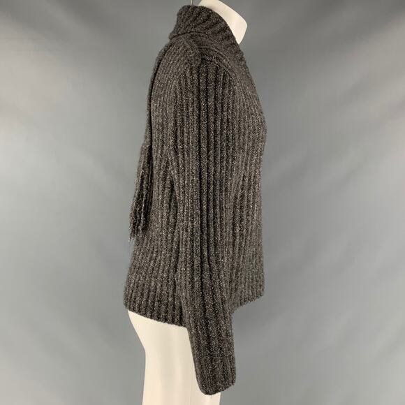 CRAIG GREEN Size S Grey Wool Blend Shawl Sweater - Picture 2 of 6